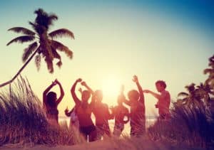 beach, party, family